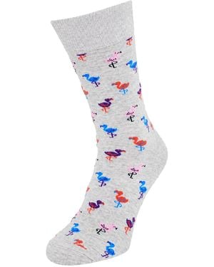 Happy Socks 1-Pack Flamingo Cotton - Blue