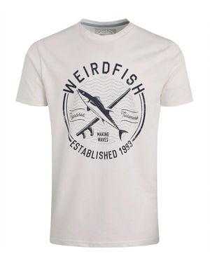 Weird Fish Hudson Printed Branded T-Shirt - Grey