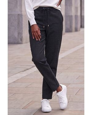 Roman Petite Spot Print Stretch Trouser - Black