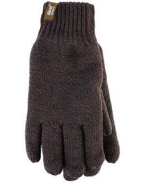 Heat Holders Fleece Lined Warm Gloves For Winter - Brown