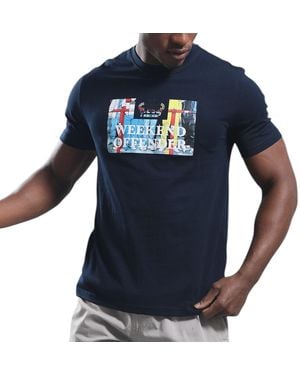 Weekend Offender T Shirt Bissel Crew Neck Short Sleeve Cotton Tee New - Blue