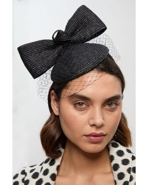 Karen Millen Bow Detail Headband Fascinator - Black