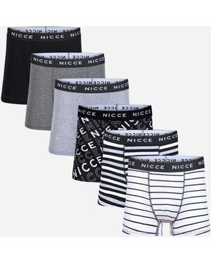 Nicce London Multi 7-Pack Cotton Rich Boxer Briefs With Logo Waistband And Assorted Patterns - Multicolour