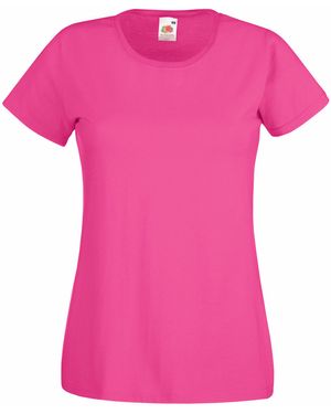 Fruit Of The Loom Ladies/ Lady-Fit Valueweight Short Sleeve T-Shirt (Pack Of 5) Cotton - Pink