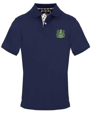 Aquascutum Collared Neck Short Sleeve Polo Shirt - Blue