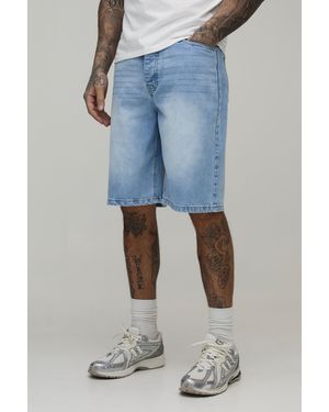 BoohooMAN Essential Relaxed Fit Denim Jorts - Blue