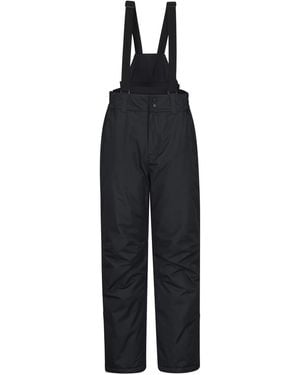 Mountain Warehouse 'Dusk' Short Ski Trousers Insulated Fleece Lined Snowproof Winter Salopettes - Black