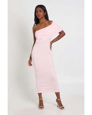Boohoo Jersey Crepe Bardot Midaxi Dress - Pink