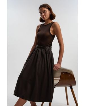 Karen Millen Tailored Marl Full Skirt - Black