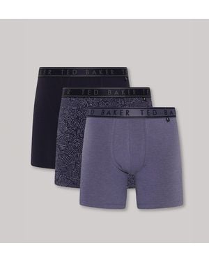 Ted Baker 3-Pack Cotton Boxer Briefs /Amythys/Folkstone - Blue