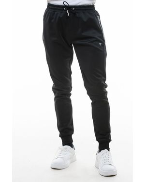 D Rock Jogger Drawstring Waist Ribbed Cuffs & Zipper Pockets - Black