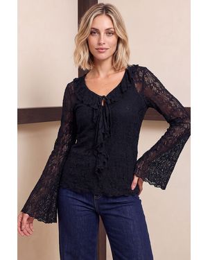 D.u.s.k Lace Ruffle Top - Blue