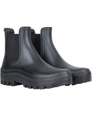 Mountain Warehouse 'Lynx' Chelsea Wellies Waterproof Chunky Sole Ankle Length Rain Boots - Black
