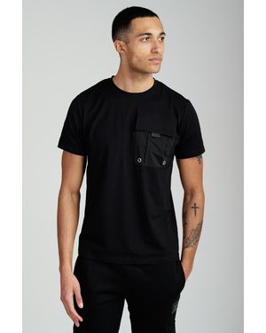 Foray Short Sleeve Cotton Utility Pocket Crew T-Shirt - Black