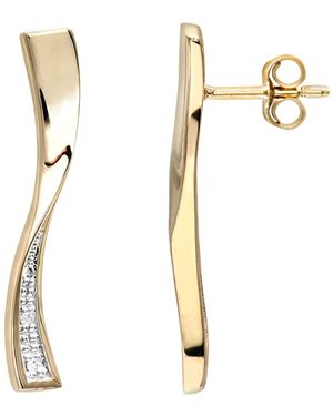 DIAMANT L'ÉTERNEL 9ct Geelgouden Diamanten Oorbellen - Metallic