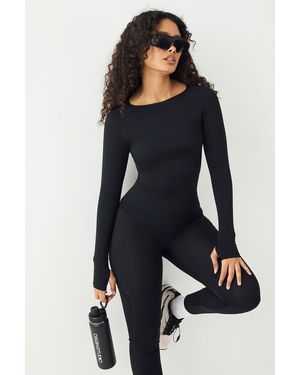 DSGN Studio Sport Contour Seamless Fitted Long Sleeve Top - Blue