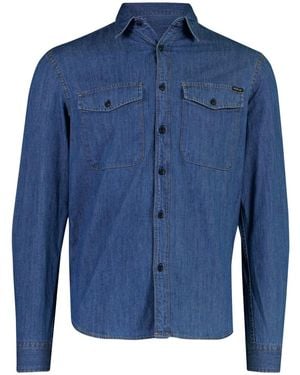 Replay Overshirt Denimlook Lange Mouw - Blauw