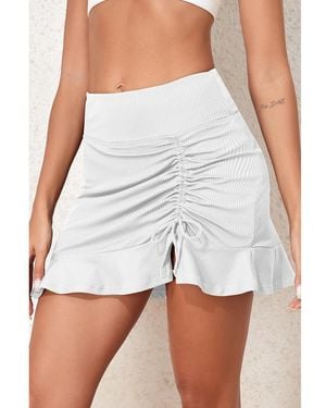 Everyday the Label Dames Geplooide Elastische Taille Badrok - Wit