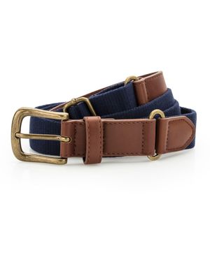 Asquith & Fox Faux Leather And Canvas Belt - Blue