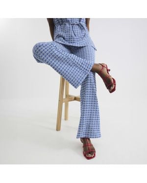 River Island Sandals Kitten Heel Strappy Pu - Blue