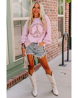 Azura Exchange Ontspannen Pasvorm 34 Mouw Sweater - Paars