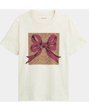 COACH Signature Square Bow T-Shirt - White