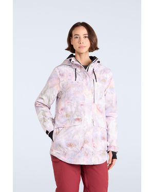 Mountain Warehouse 'Tignes' Printed Ski Jacket Waterproof Breathable Winter Coat - White