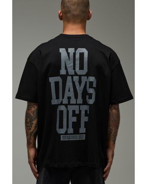 BoohooMAN Active No Days Off Oversized T-Shirt - Black