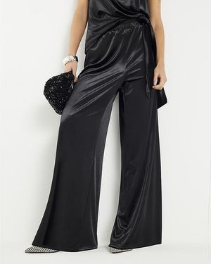 River Island Joggers Petite Velvet Wide Leg - Black
