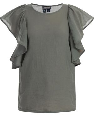 Dreimaster Blouse Shirt Dames Olijf - Grijs