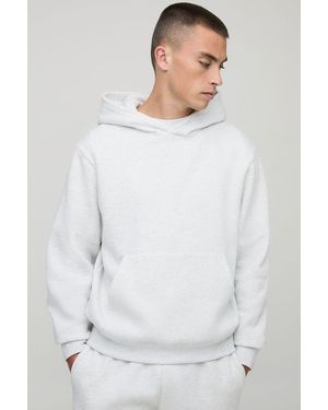 BoohooMAN Basic Boxy Over The Head Hoodie - White