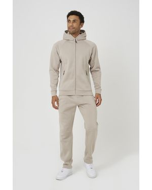 Brave Soul Light Zip Through Hoodie & Jogger Co-Ord - Natural