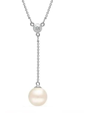 Bibei Lariat Necklace With Pearl And Cubic Zirconia - Metallic