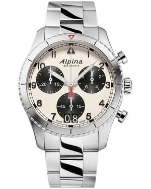 Alpina Startimer Pilot Watch Al-372Wb4S26B Stainless Steel - Grey