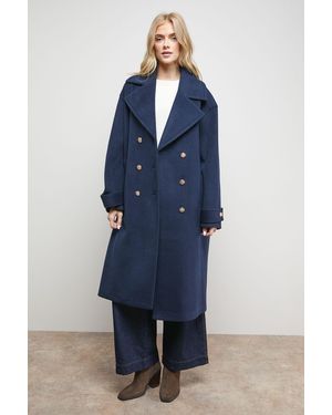 Oasis Relaxed Tailored Coat - Blue