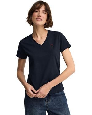 POLO CLUB Short Sleeve V-Neck T-Shirt - Blue