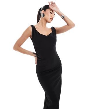 SIMMI Slinky Twist Strap Cami Bodycon Maxi Dress - Black