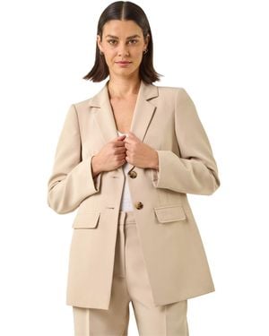 Roman Single Breasted Stretch Blazer - Natural