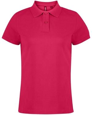 Asquith & Fox Poloshirt Met Korte Mouwen En Effen Mouwen (heet Roze)