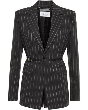 Philipp Plein Gestreepte Blazer - Zwart