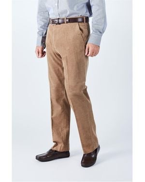 Harvey and Jones Corduroy Regular Fit Trousers - Brown