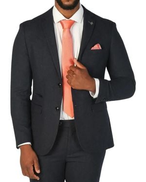 Paul Andrew Wool Blend Tweed Formal Blazer - Black