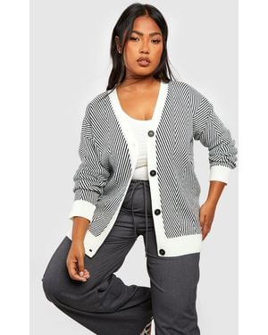 Boohoo Plus Mono Oversized Cardigan - Grey