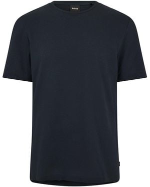 BOSS Tiburt Bubble Structure Cotton Short Sleeve T-Shirt - Blue