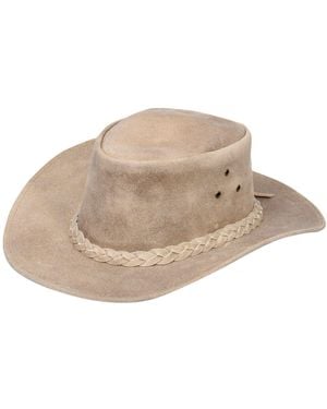 Infinity Leather Cowboy Outback Real Vintage Aussie Bush Hat - Black