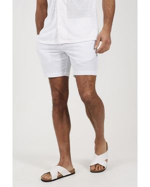Brave Soul Seersucker Shorts - White