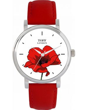 Toff London Tlws-46509 Ladies Poppy Flower Watch - Red