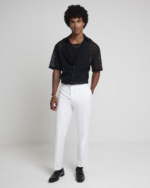 River Island Tuxedo Trousers - White