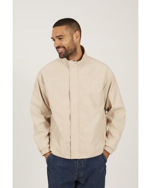 Brave Soul Funnel Neck Oversized Jacket - Natural