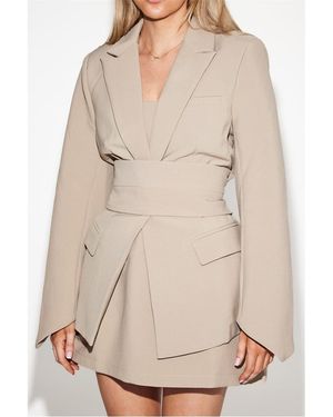 Odd Muse Belted Blazer - Natural